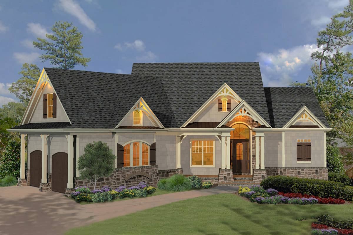 Cottage style home (ThePlanCollection: Plan #198-1090)