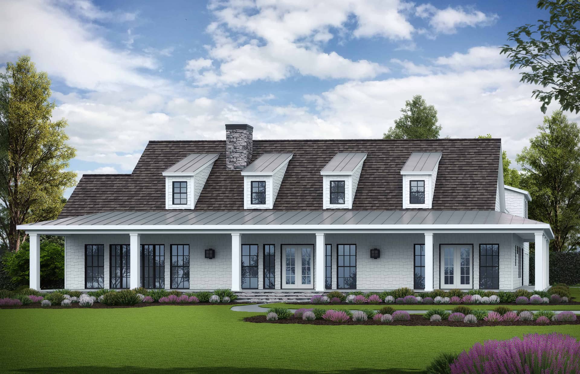 Front elevation of Cottage home (ThePlanCollection: House Plan #198-1103)