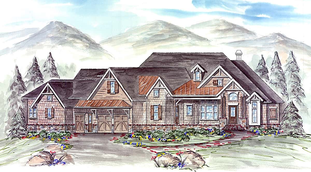 Rustic home (ThePlanCollection: Plan #198-1156)