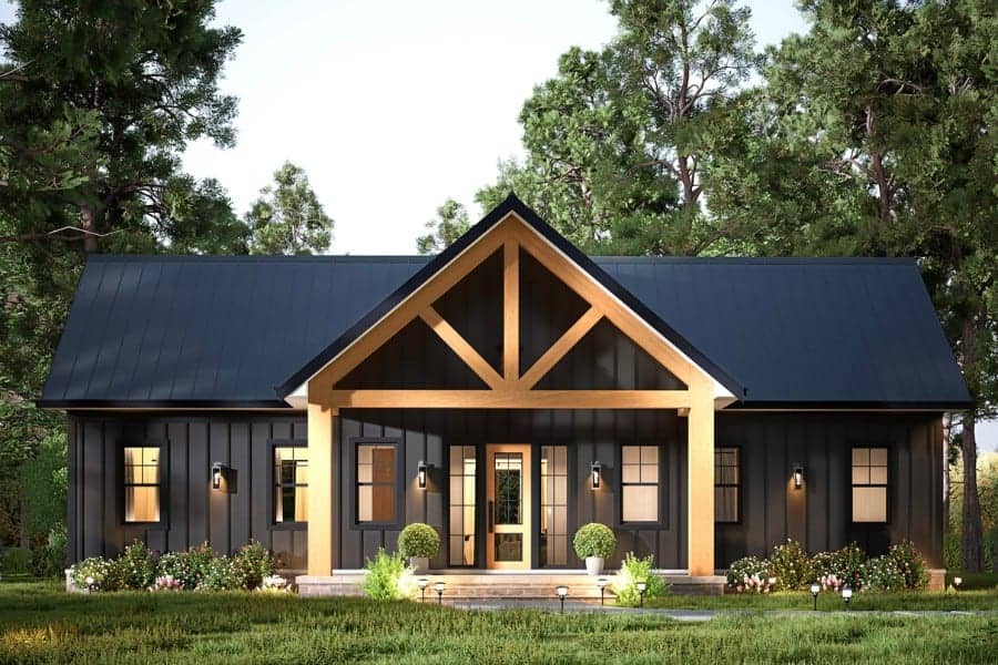 Front elevation of Cottage home (ThePlanCollection: House Plan #198-1185)