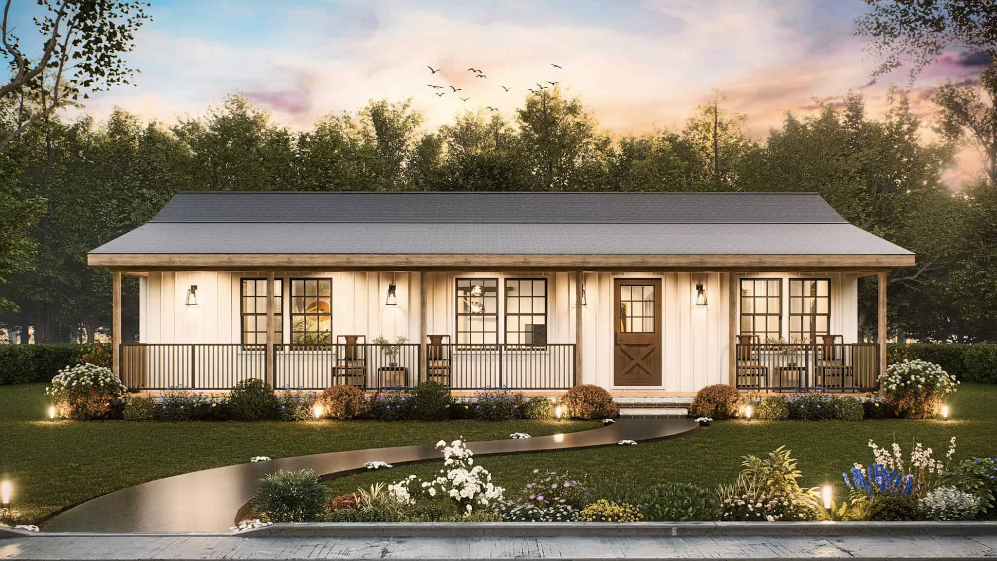 Front elevation of Rustic home (ThePlanCollection: House Plan #198-1199)