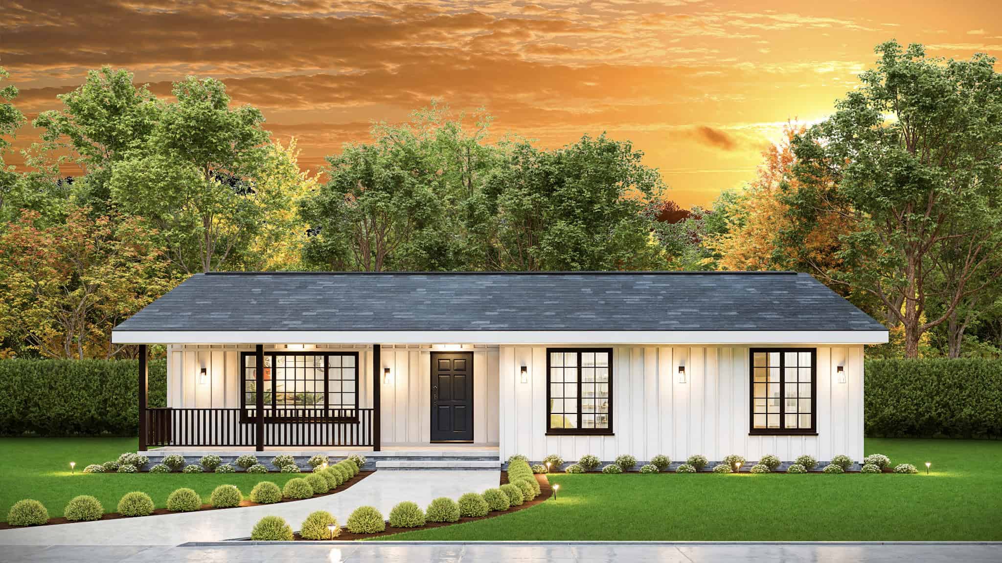 Front elevation of Country home (ThePlanCollection: House Plan #198-1219)