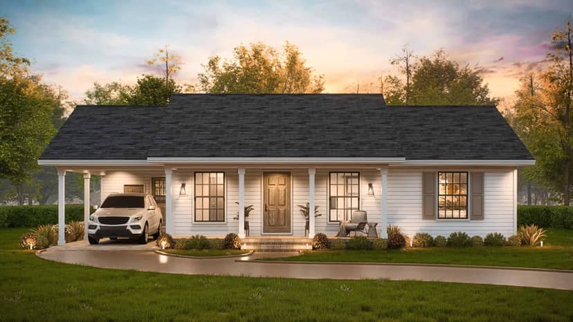 Transitional Ranch Floor Plan - 3 Bed, 2 Bath, 1027 Sq Ft - #198-1223