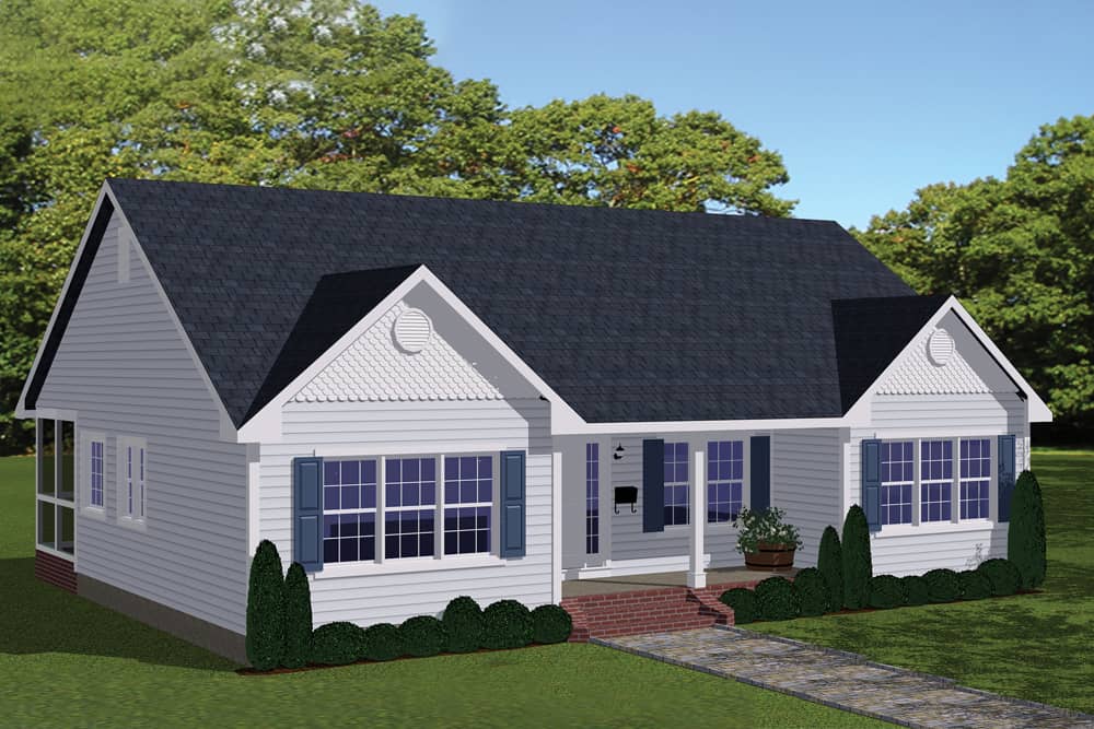 Front elevation of Traditional home (ThePlanCollection: House Plan #200-1002)