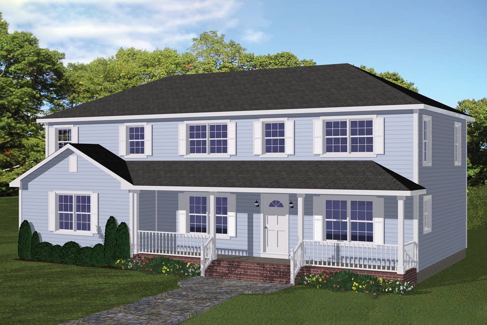 Front elevation of Traditional home (ThePlanCollection: House Plan #200-1008)