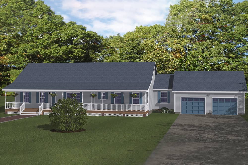 Ranch home (ThePlanCollection:  #200-1026)