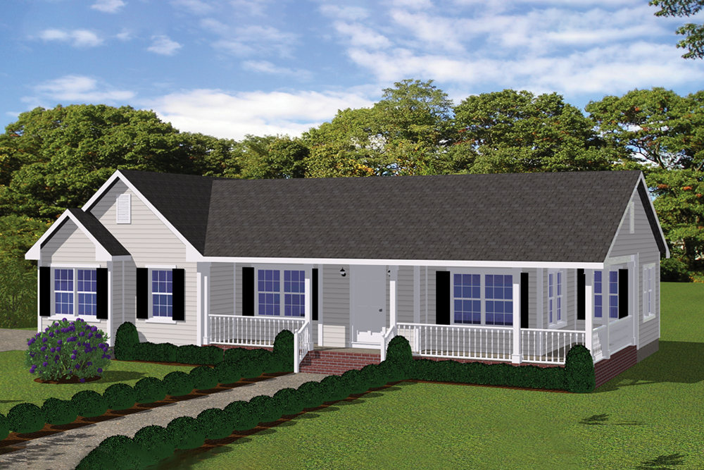 Ranch home plan (ThePlanCollection: #200-1031)