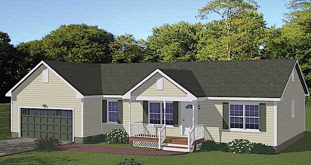 Ranch home (ThePlanCollection: Plan #200-1066)