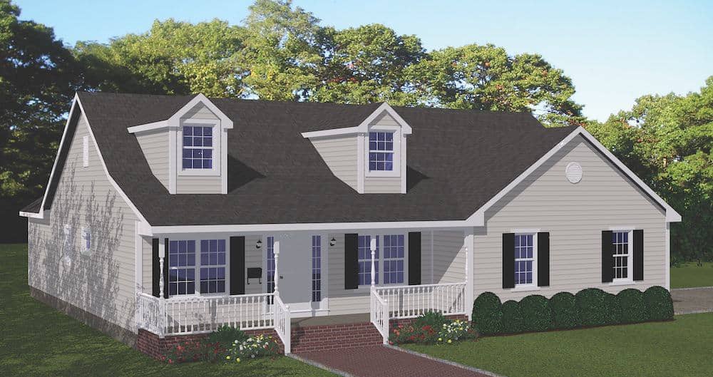 Front elevation of Ranch home (ThePlanCollection: House Plan #200-1083)