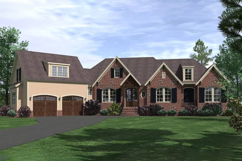 Luxury European style house (ThePlanCollection: Plan #201-1004)