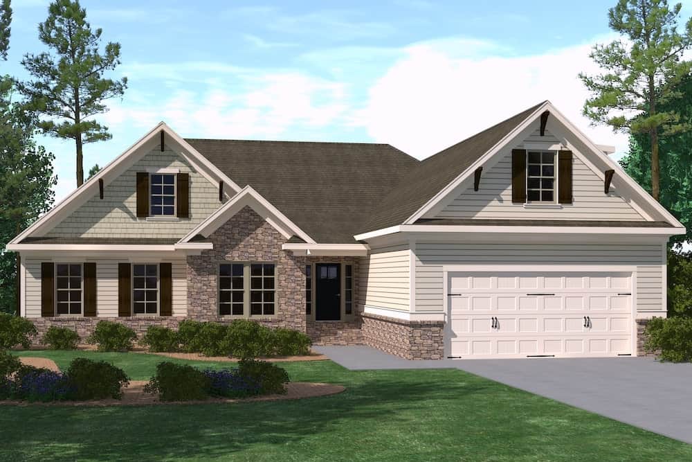 Country Ranch style house (ThePlanCollection: Plan #201-1014)