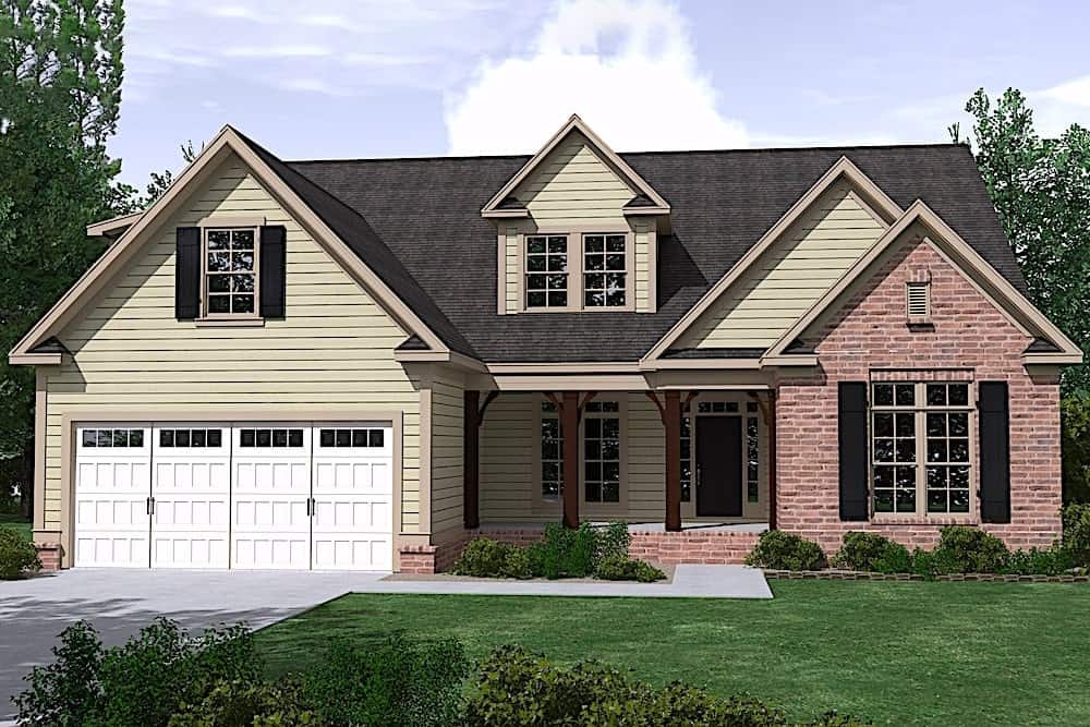 Luxury Country style house (ThePlanCollection: Plan #201-1015)