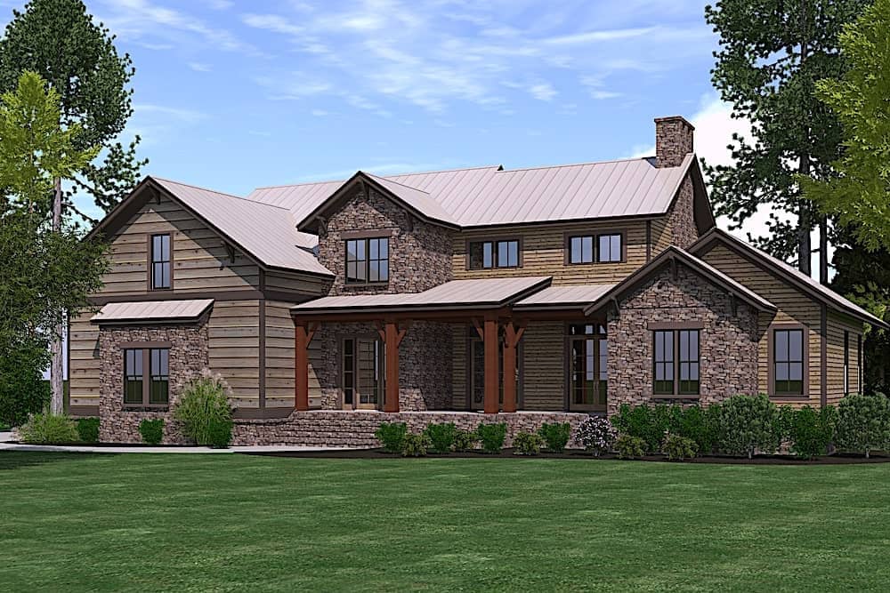Rustic home (ThePlanCollection: Plan #201-1020)
