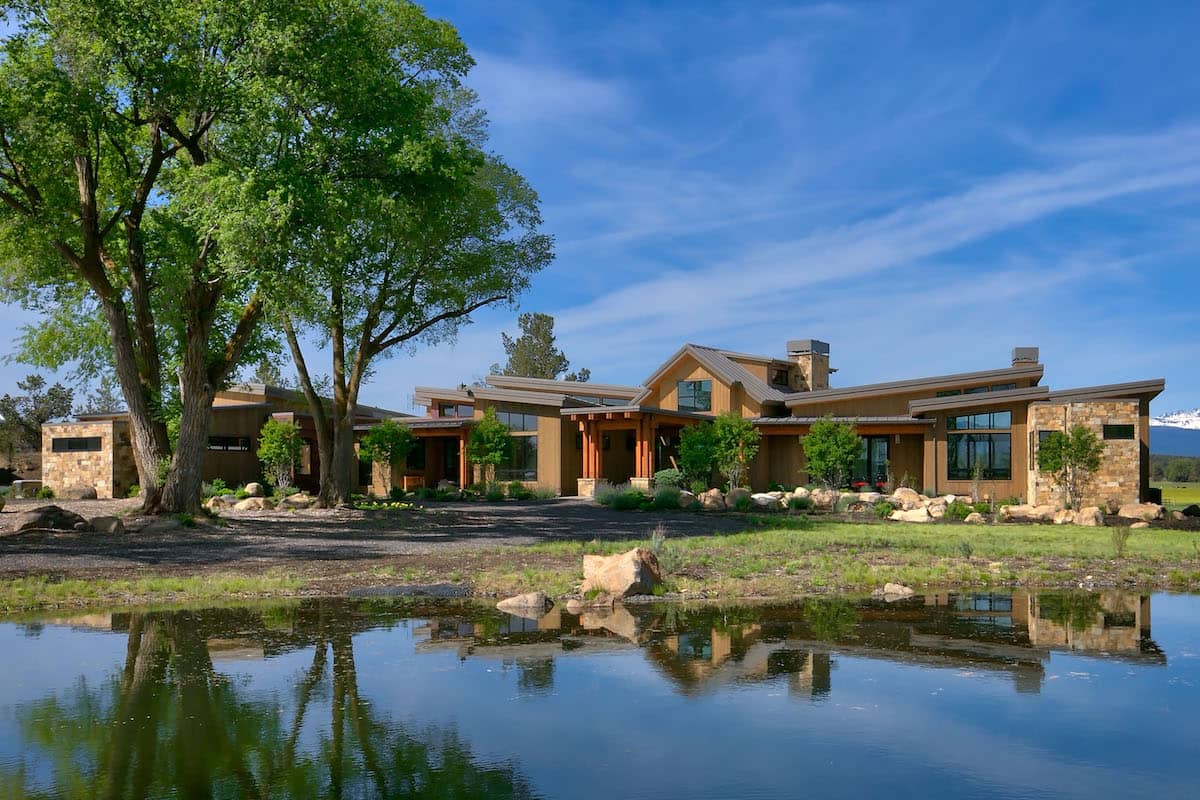 Front elevation of Contemporary home (ThePlanCollection: House Plan #202-1001)