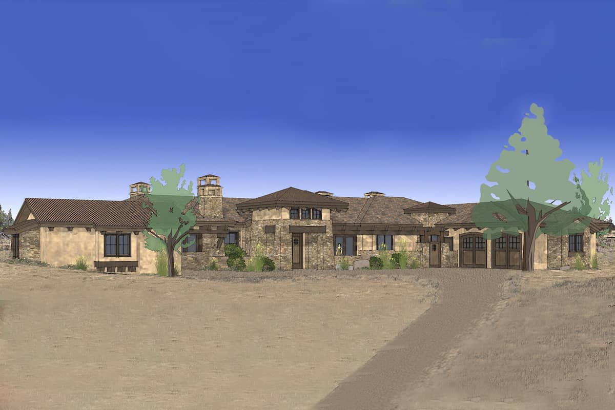 Mediterranean style home (ThePlanCollection: Plan #202-1010)