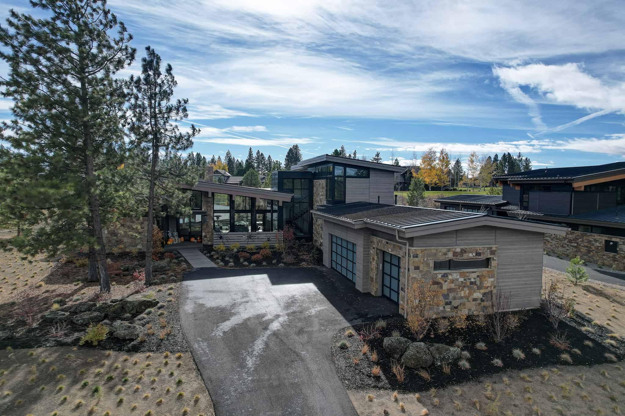 Front elevation of Contemporary home (ThePlanCollection: House Plan #202-1039)