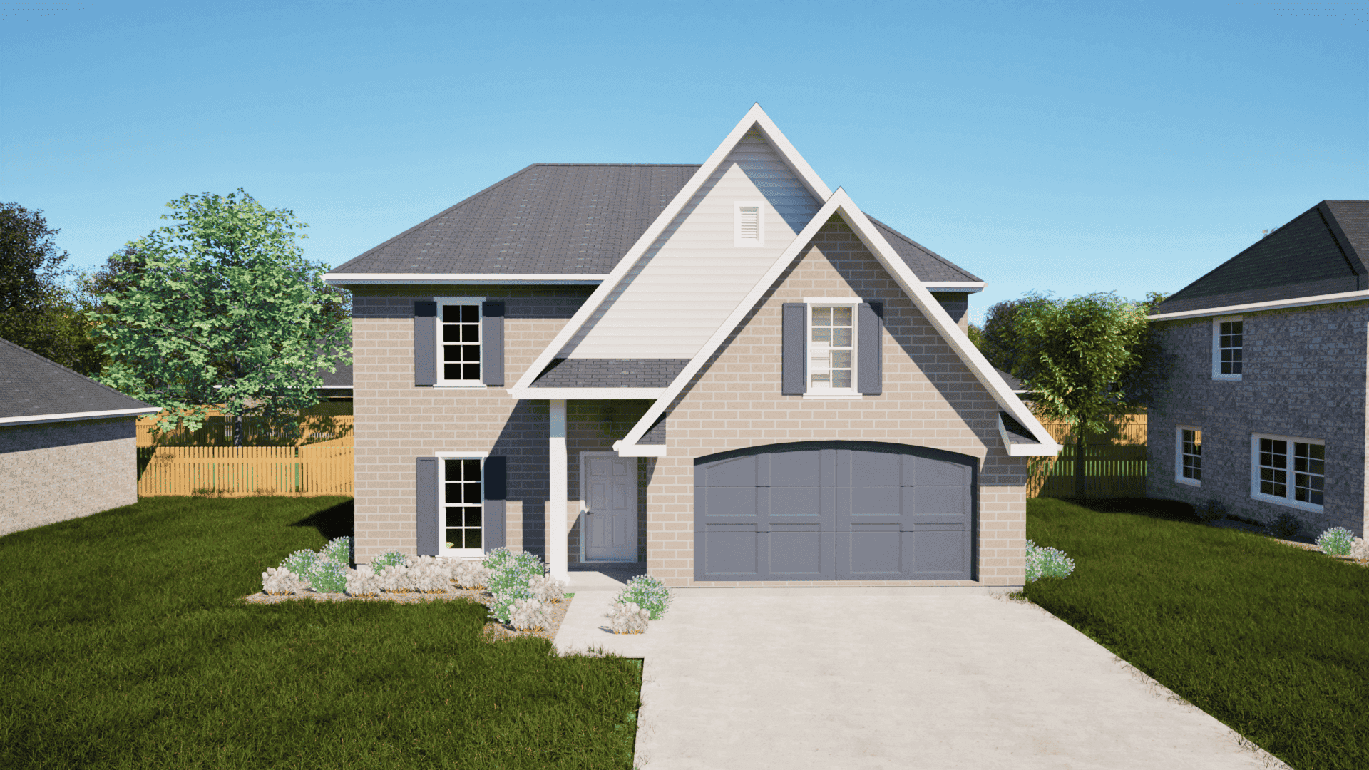 Front elevation of European home (ThePlanCollection: House Plan #203-1005)