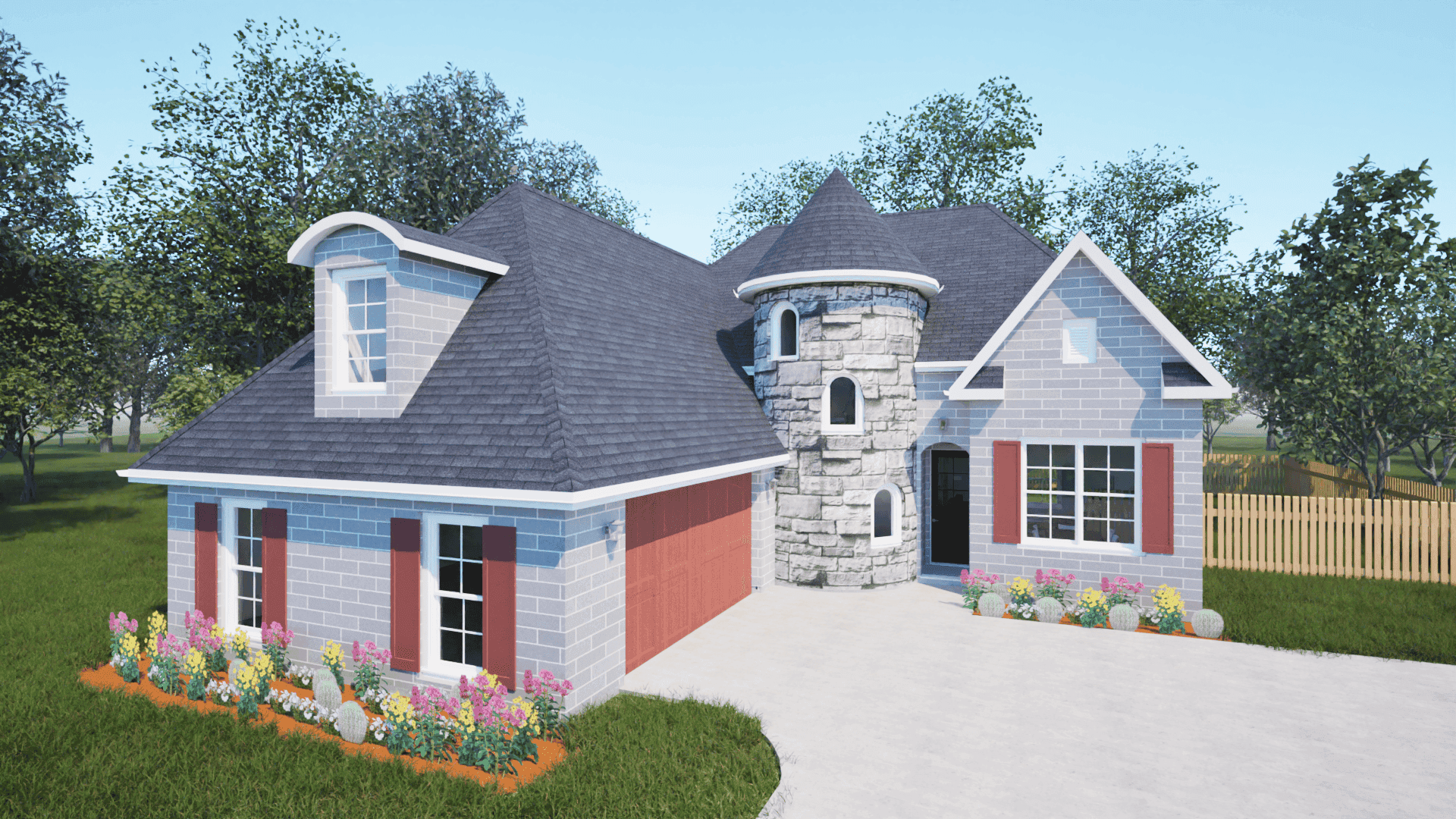 Front elevation of European home (ThePlanCollection: House Plan #203-1016)