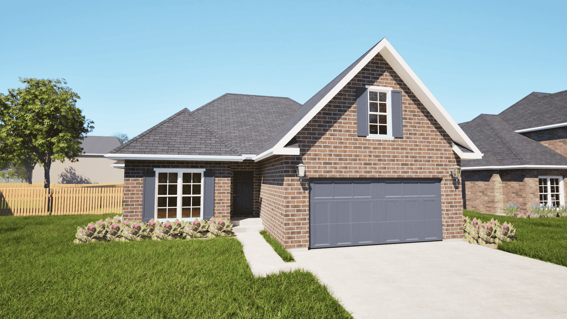 Front elevation of Texas Style home (ThePlanCollection: House Plan #203-1023)