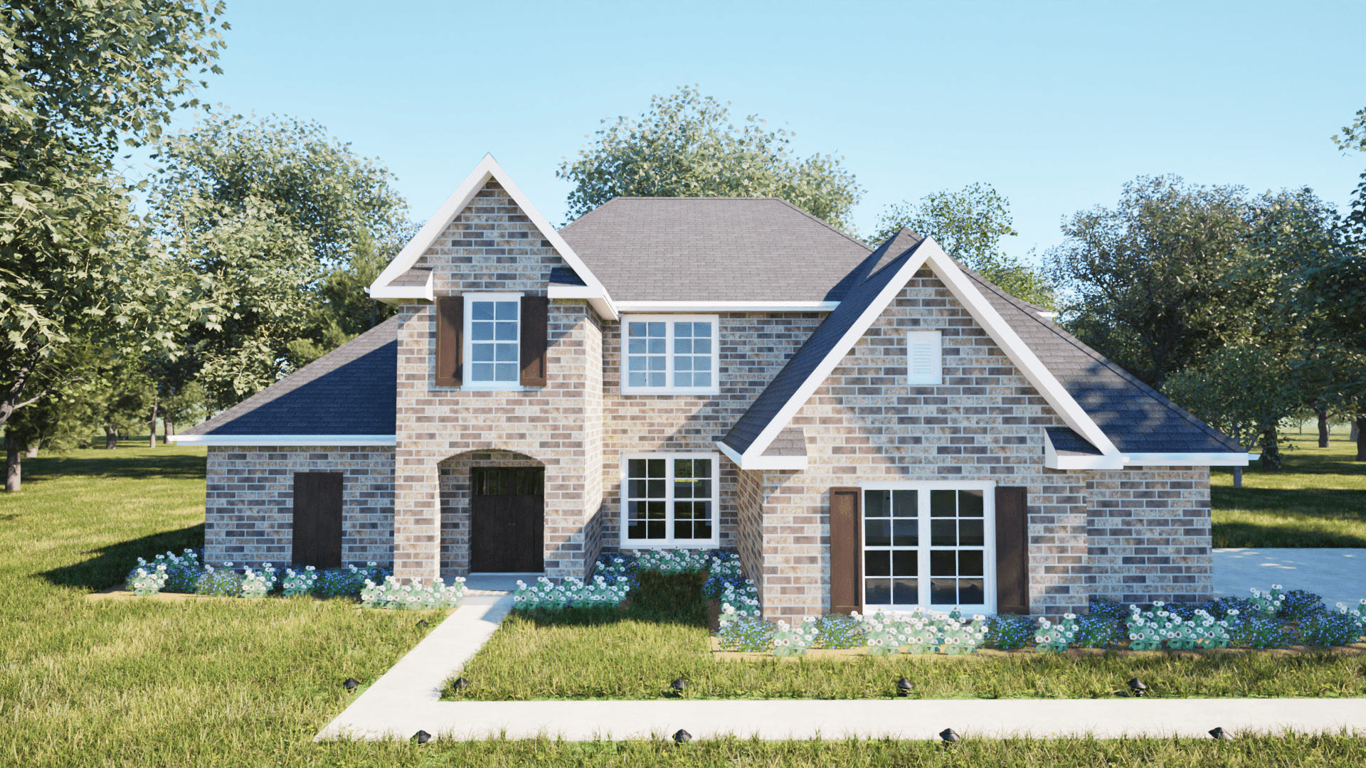 Traditional style home (ThePlanCollection: Plan #203-1029)