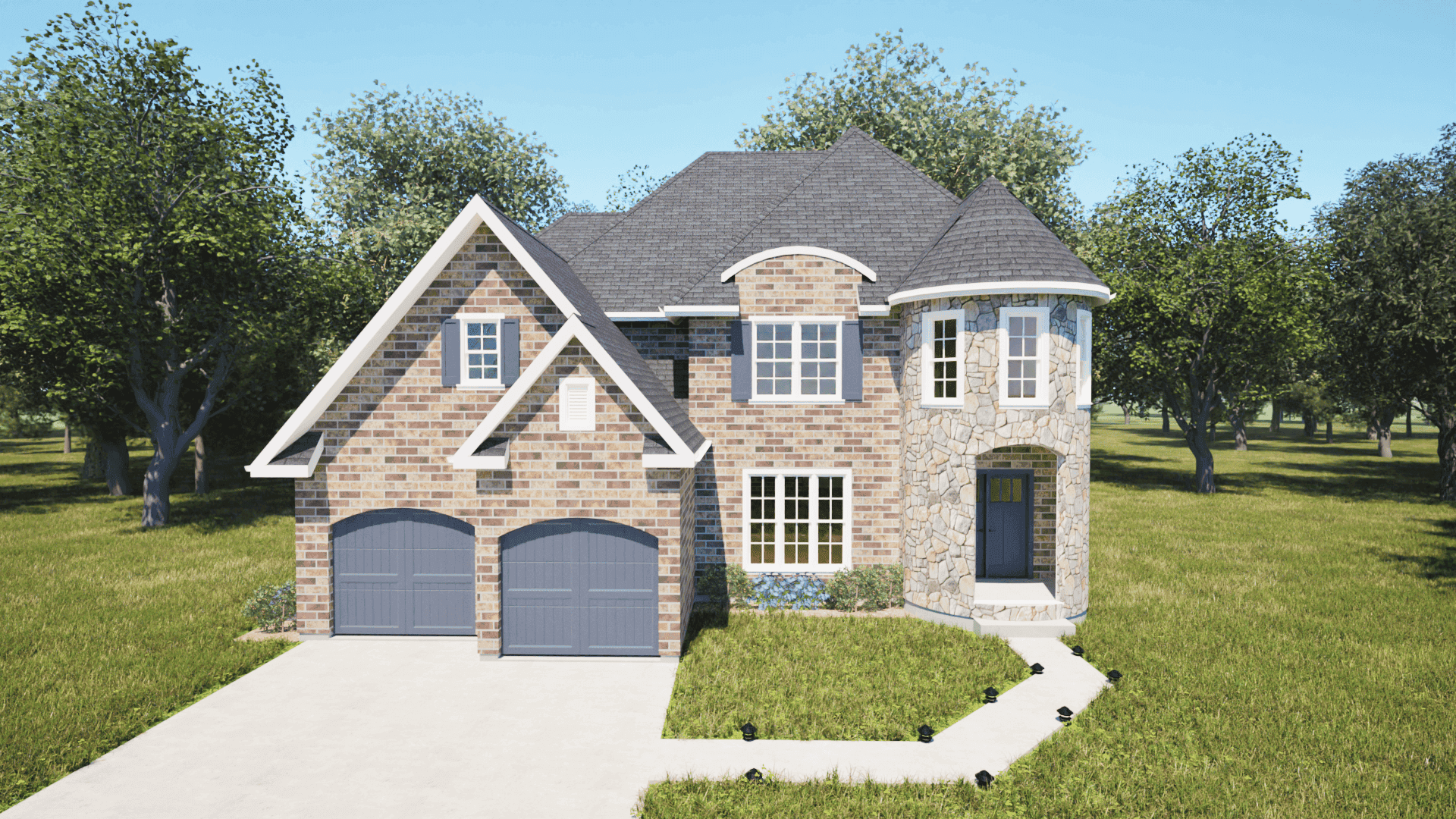 French Country home (ThePlanCollection: Plan #203-1042)