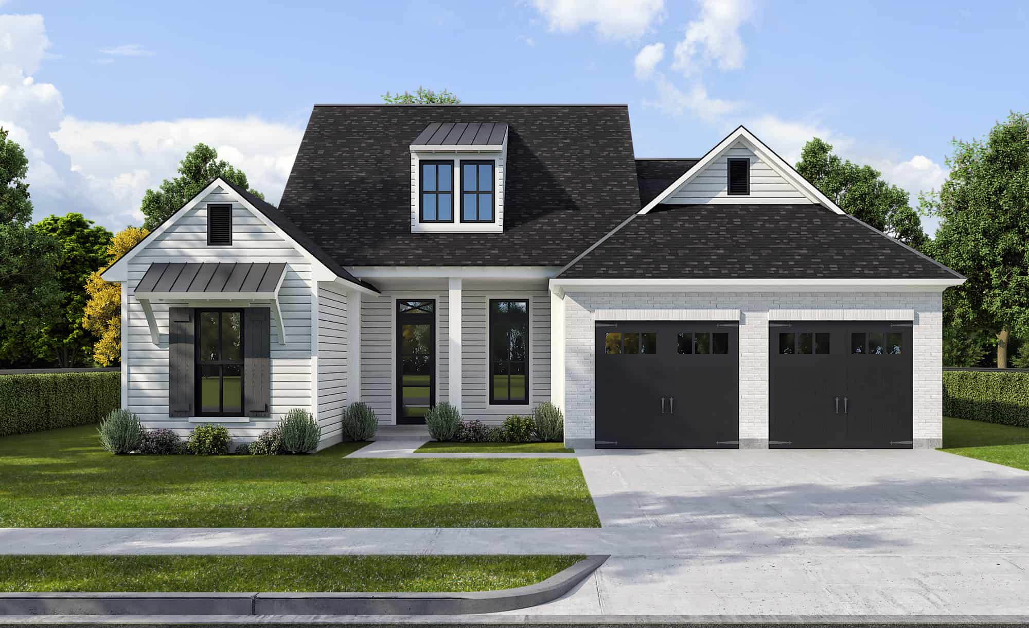 Front elevation of Farmhouse home (ThePlanCollection: House Plan #204-1037)