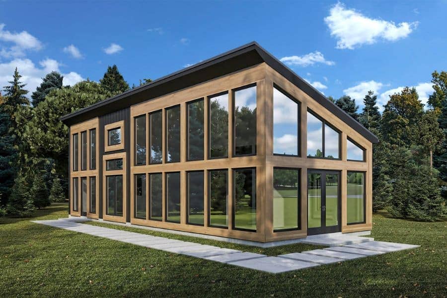 Front elevation of Modern home (ThePlanCollection: House Plan #204-1051)