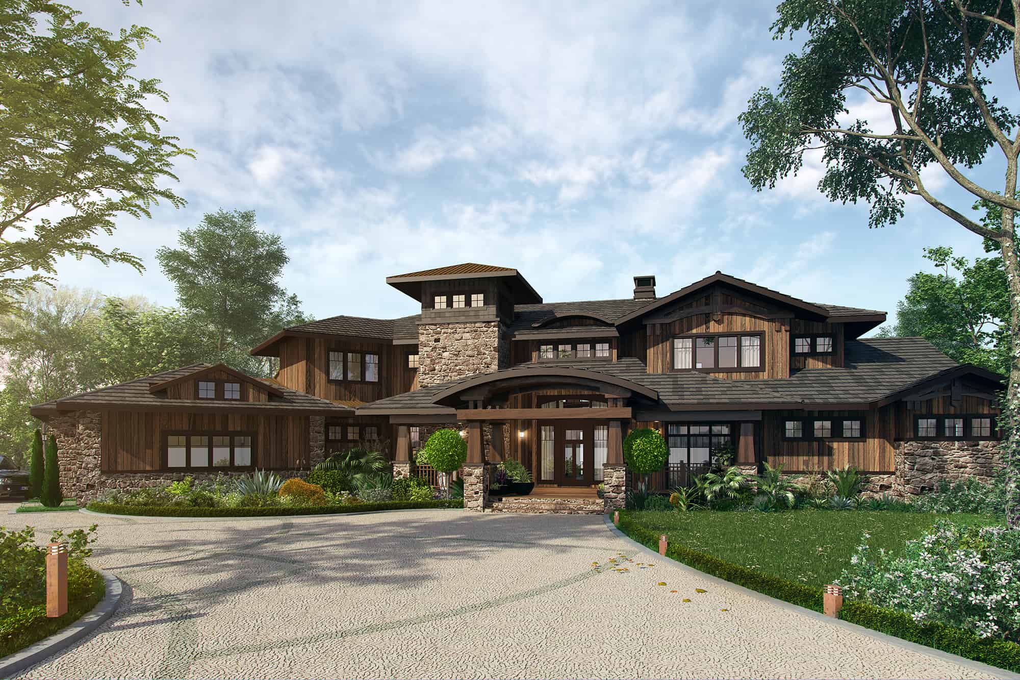 Prairie style home (ThePlanCollection: Plan #205-1010)