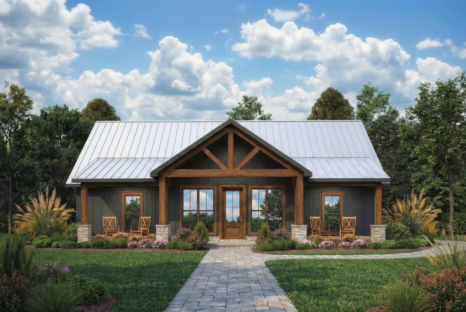 Front elevation of Modern Farmhouse home (ThePlanCollection: House Plan #206-1094)