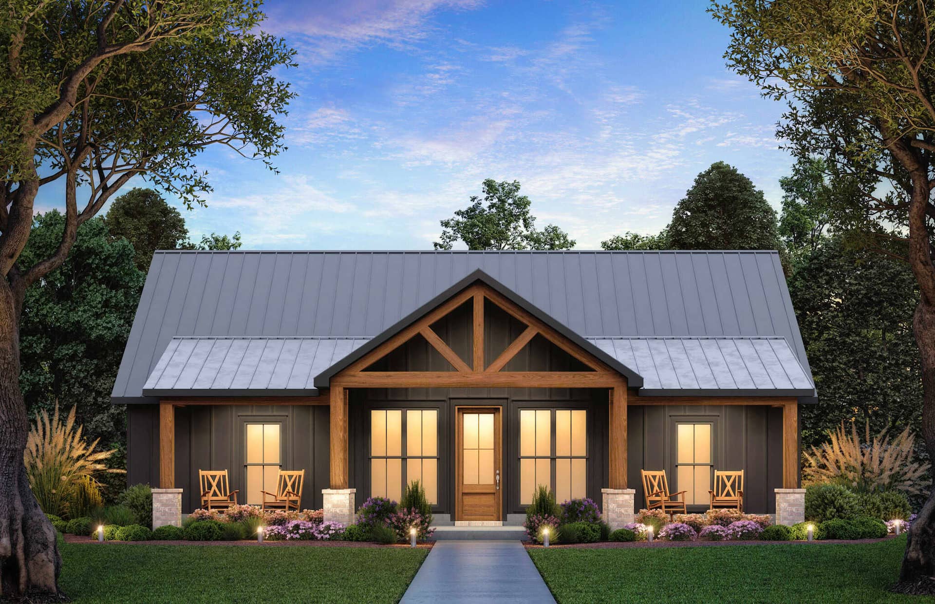 Front elevation of Modern Farmhouse home (ThePlanCollection: House Plan #206-1094)