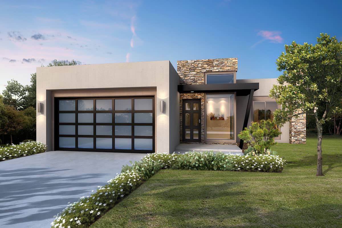 Modern home (ThePlanCollection: Plan #208-1004)