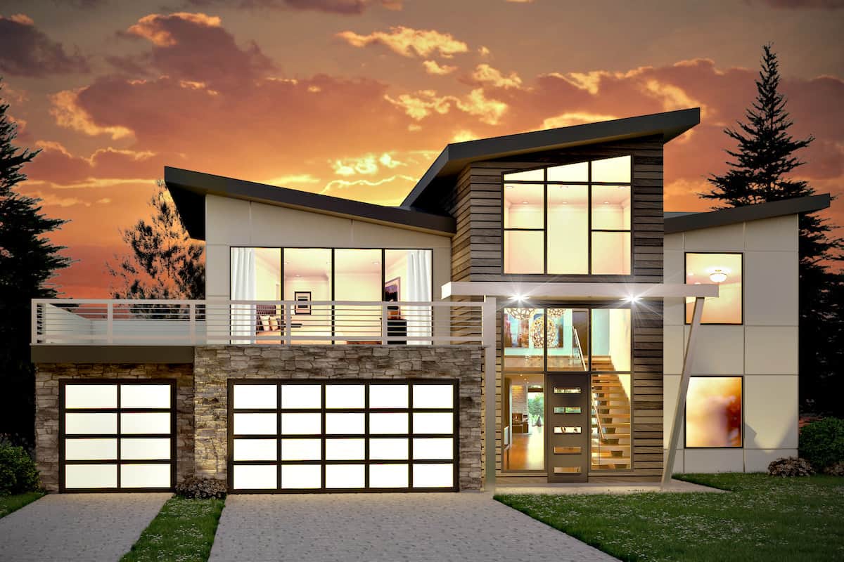 Mid-Century Modern home (ThePlanCollection: Plan #208-1018)