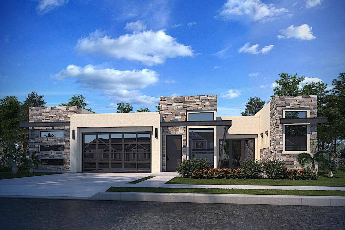 Modern home (ThePlanCollection: Plan #208-1026)