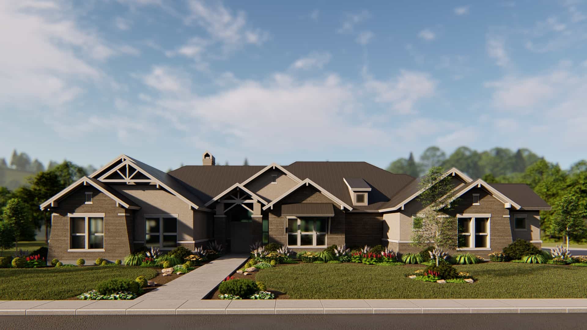 Arts and Crafts style house (ThePlanCollection: Plan #209-1014)