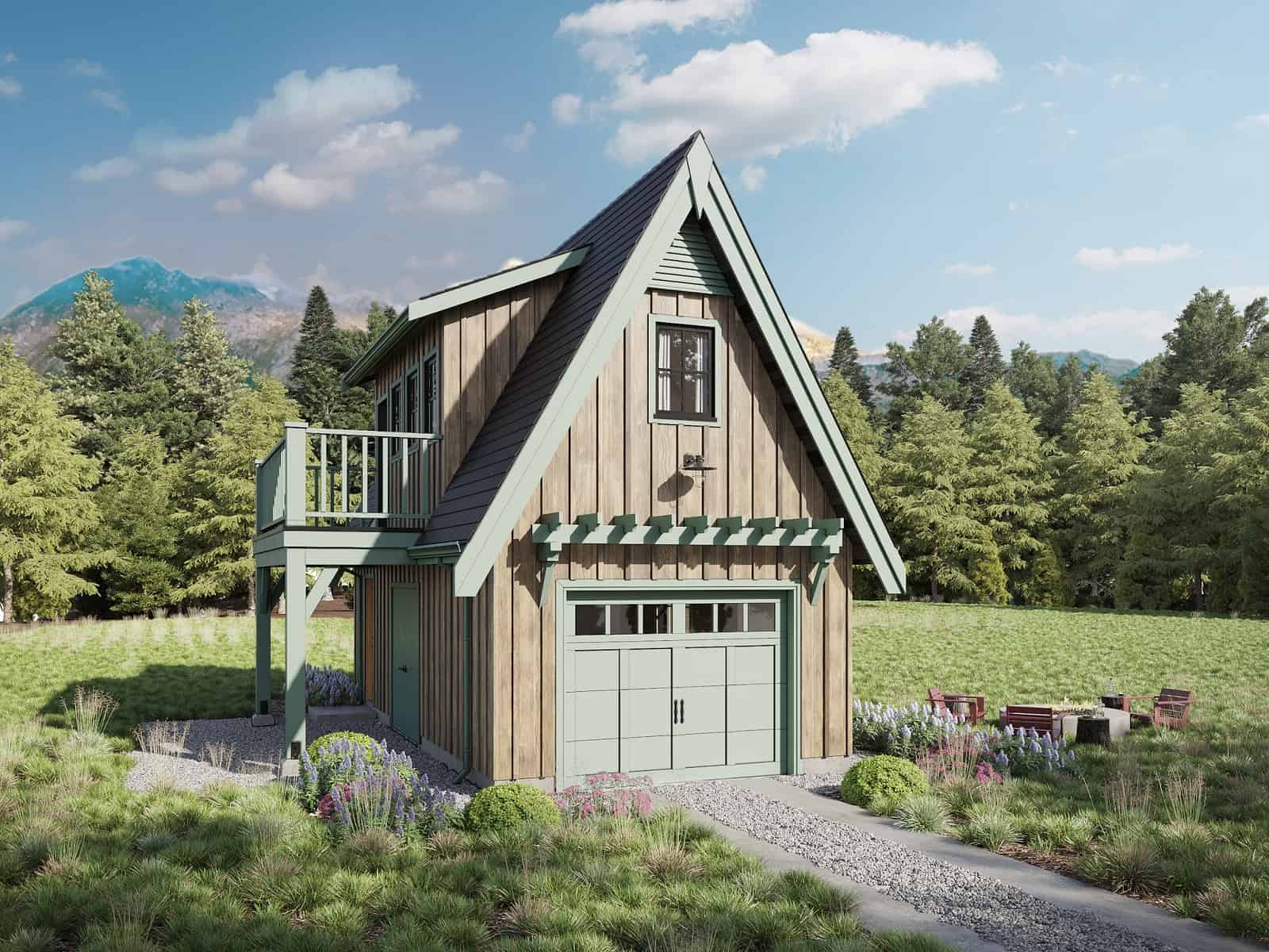 Front elevation of Garage home (ThePlanCollection: House Plan #211-1065)