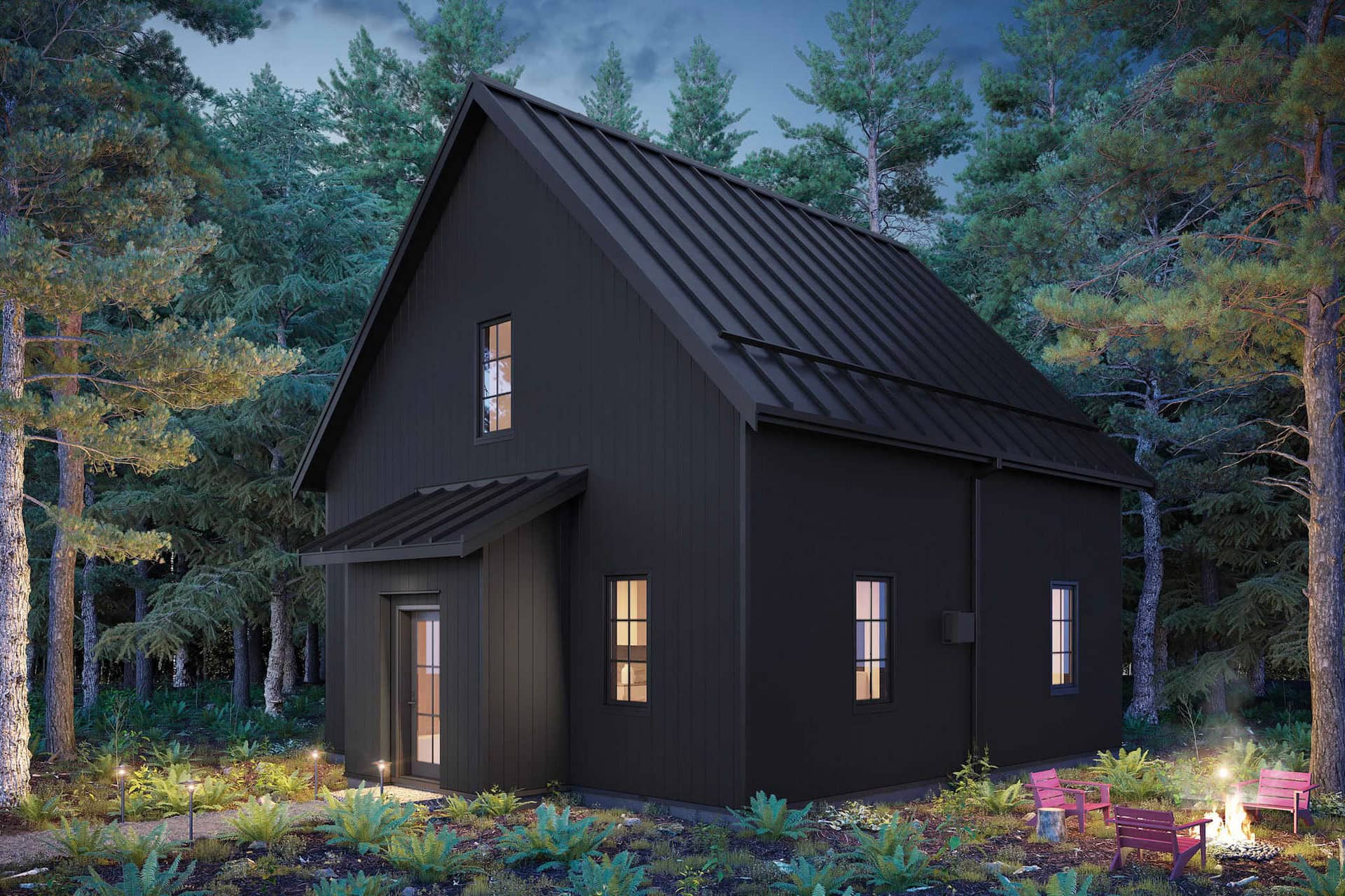 Front elevation of Contemporary home (ThePlanCollection: House Plan #211-1076)