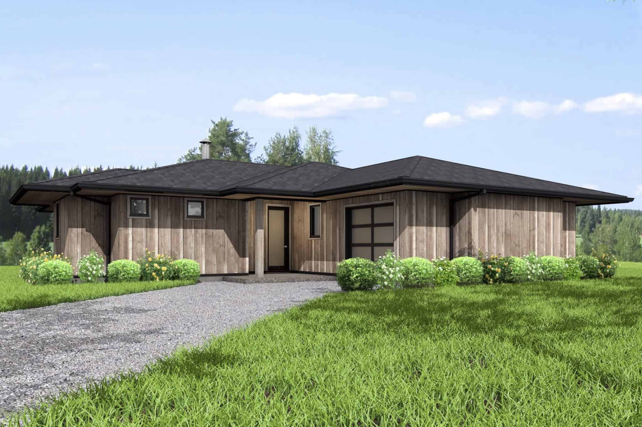 Front elevation of Country home (ThePlanCollection: House Plan #211-1077)