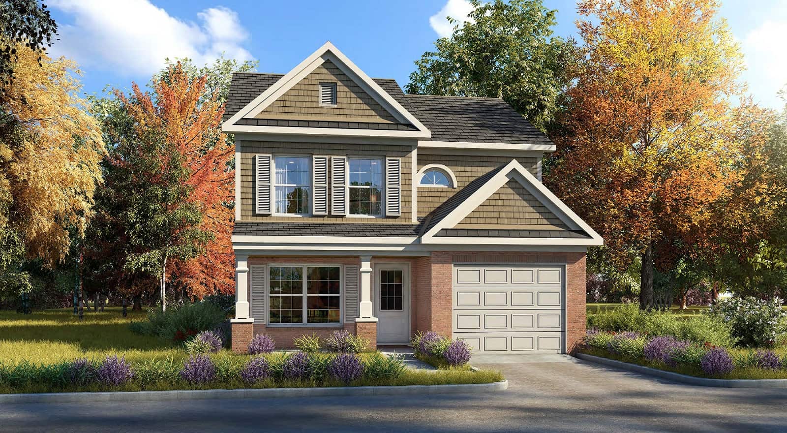 Front elevation of Craftsman home (ThePlanCollection: House Plan #213-1000)