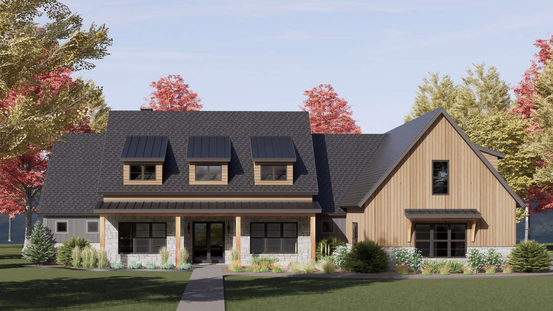 Front elevation of Country home (ThePlanCollection: House Plan #220-1003)