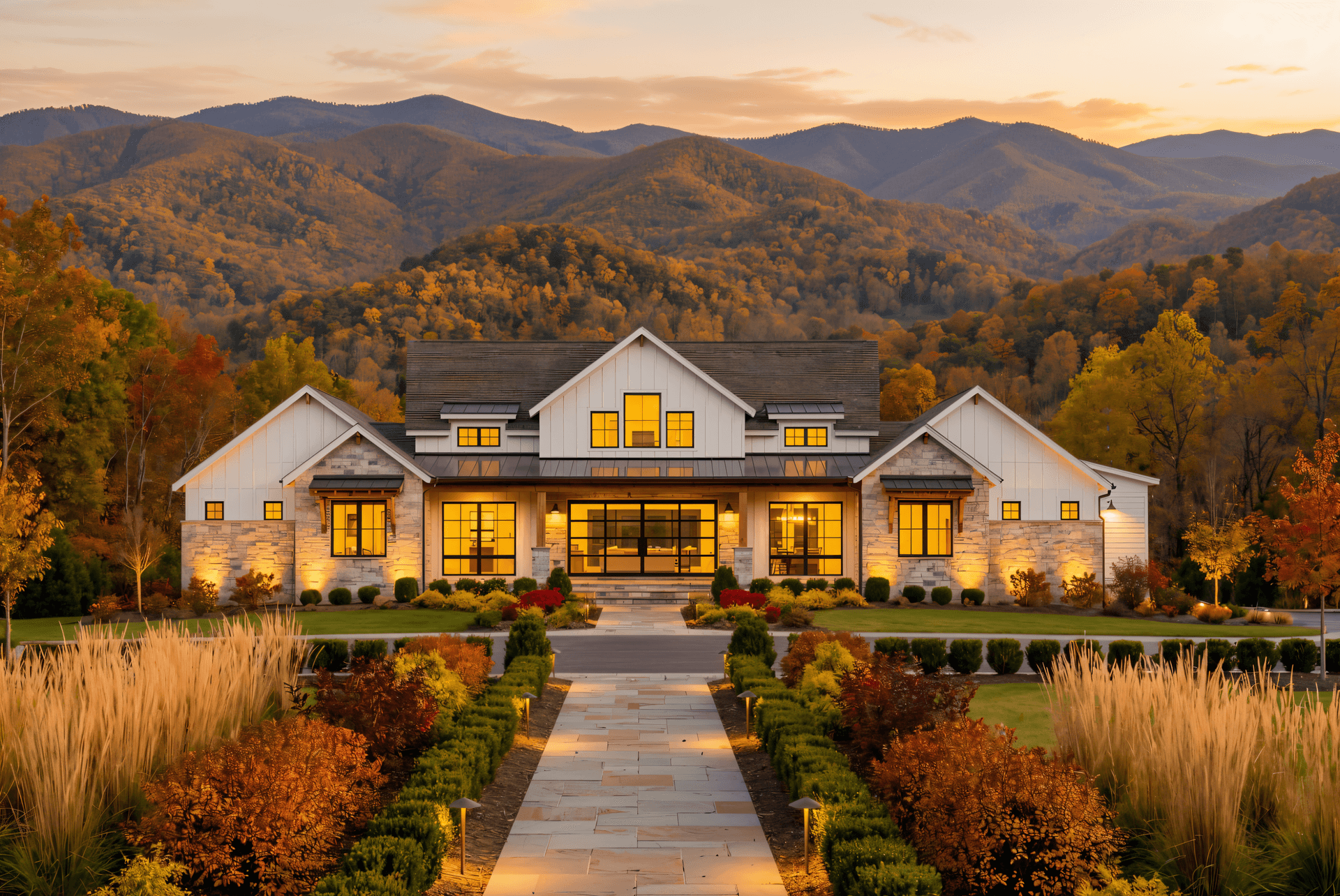 Front elevation of Modern Farmhouse home (ThePlanCollection: House Plan #220-1004)