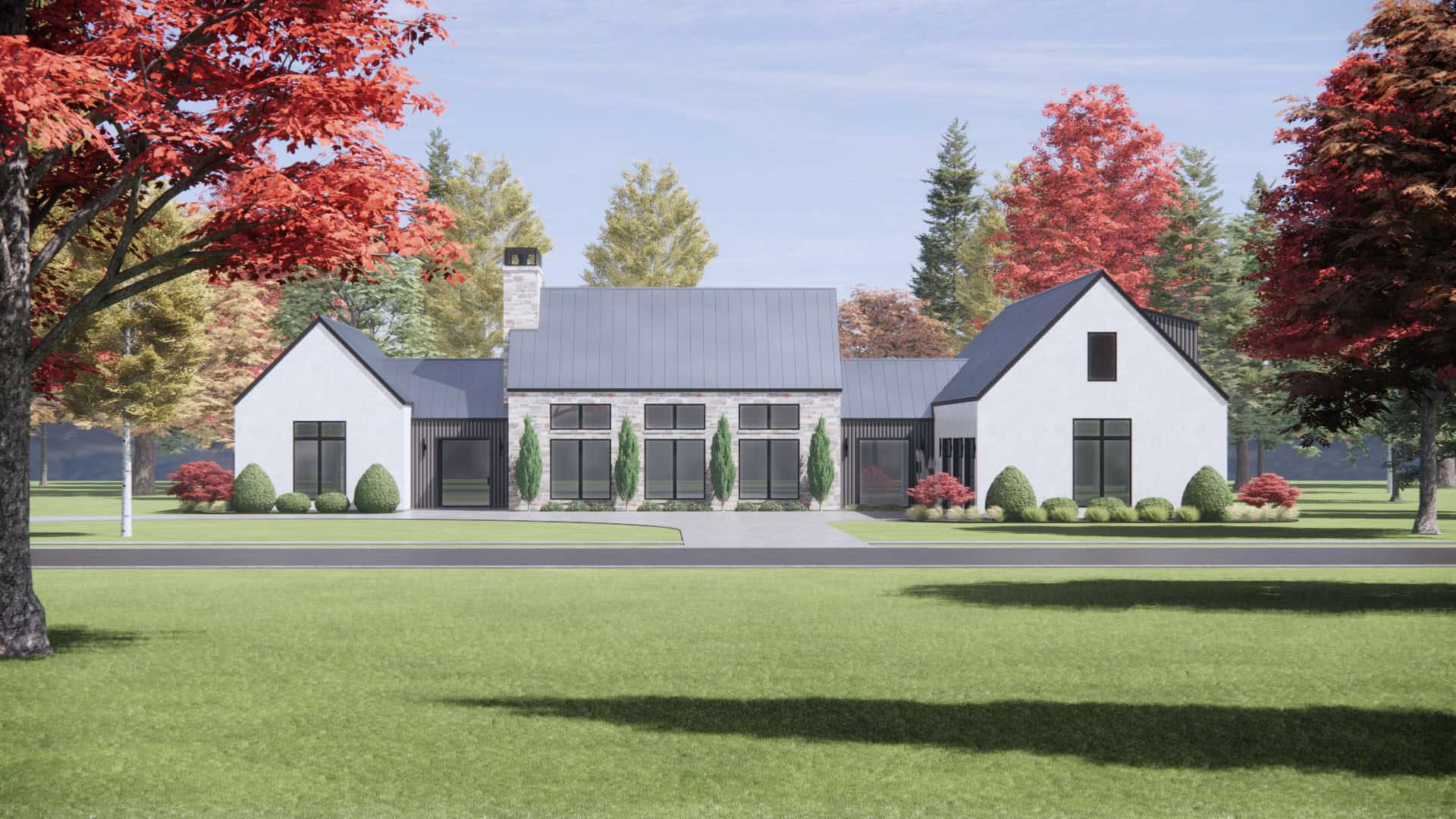 Front elevation of Luxury home (ThePlanCollection: House Plan #220-1011)