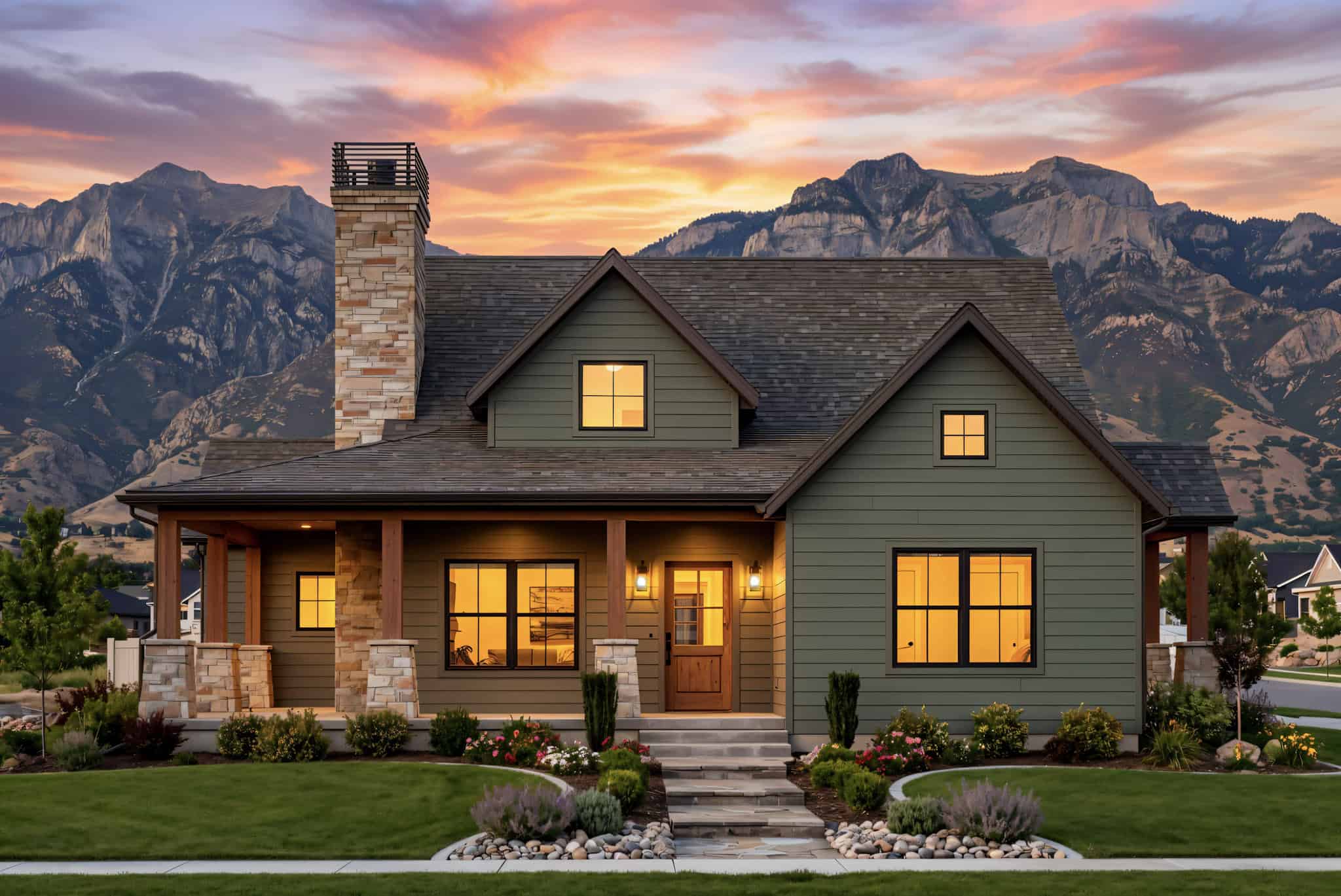 Front elevation of Rustic home (ThePlanCollection: House Plan #220-1036)