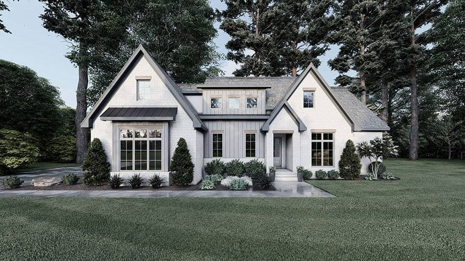 Front elevation of Traditional home (ThePlanCollection: House Plan #221-1003)