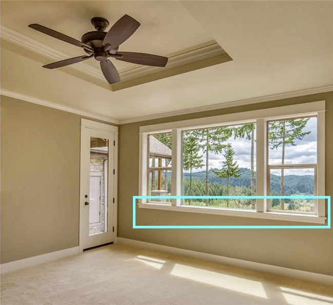 The highlighted horizontal member is the interior window sill.