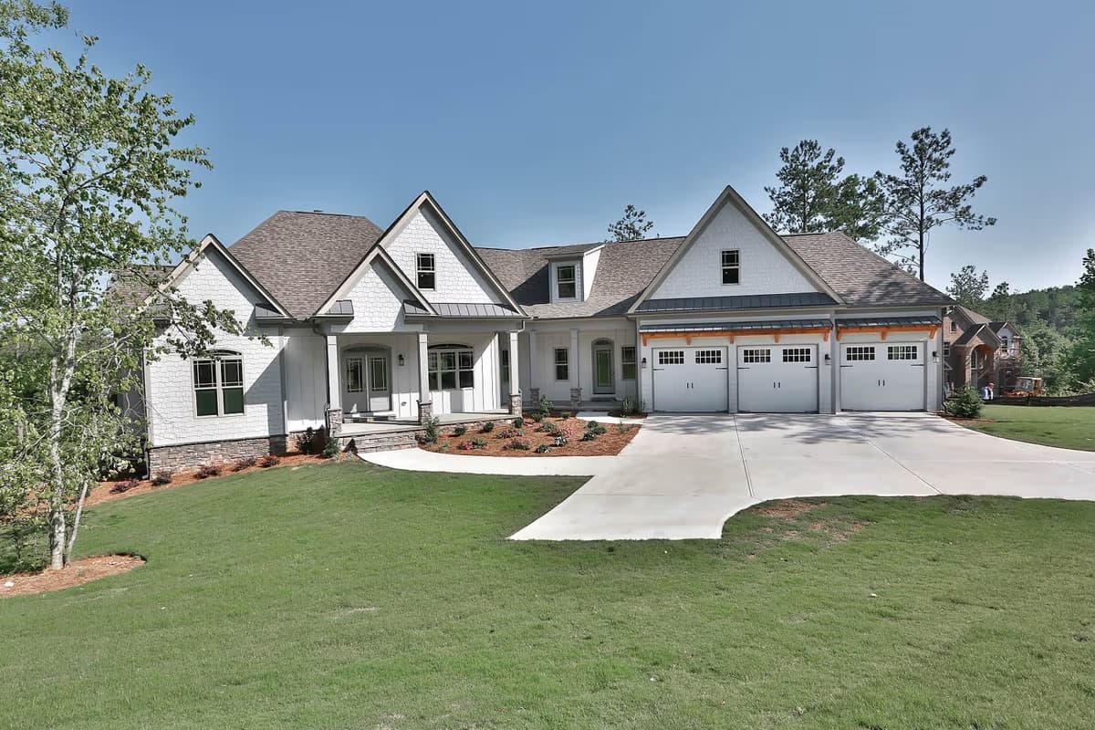 Exterior rendering of Plan #213-1004, a 3-bedroom, 3,061-square-foot Craftsman house plan purchased by Gordon B.