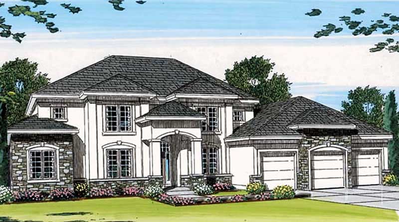 4-Bedroom, 3545 Sq Ft Mediterranean Home Plan - 100-1008 - Main Exterior