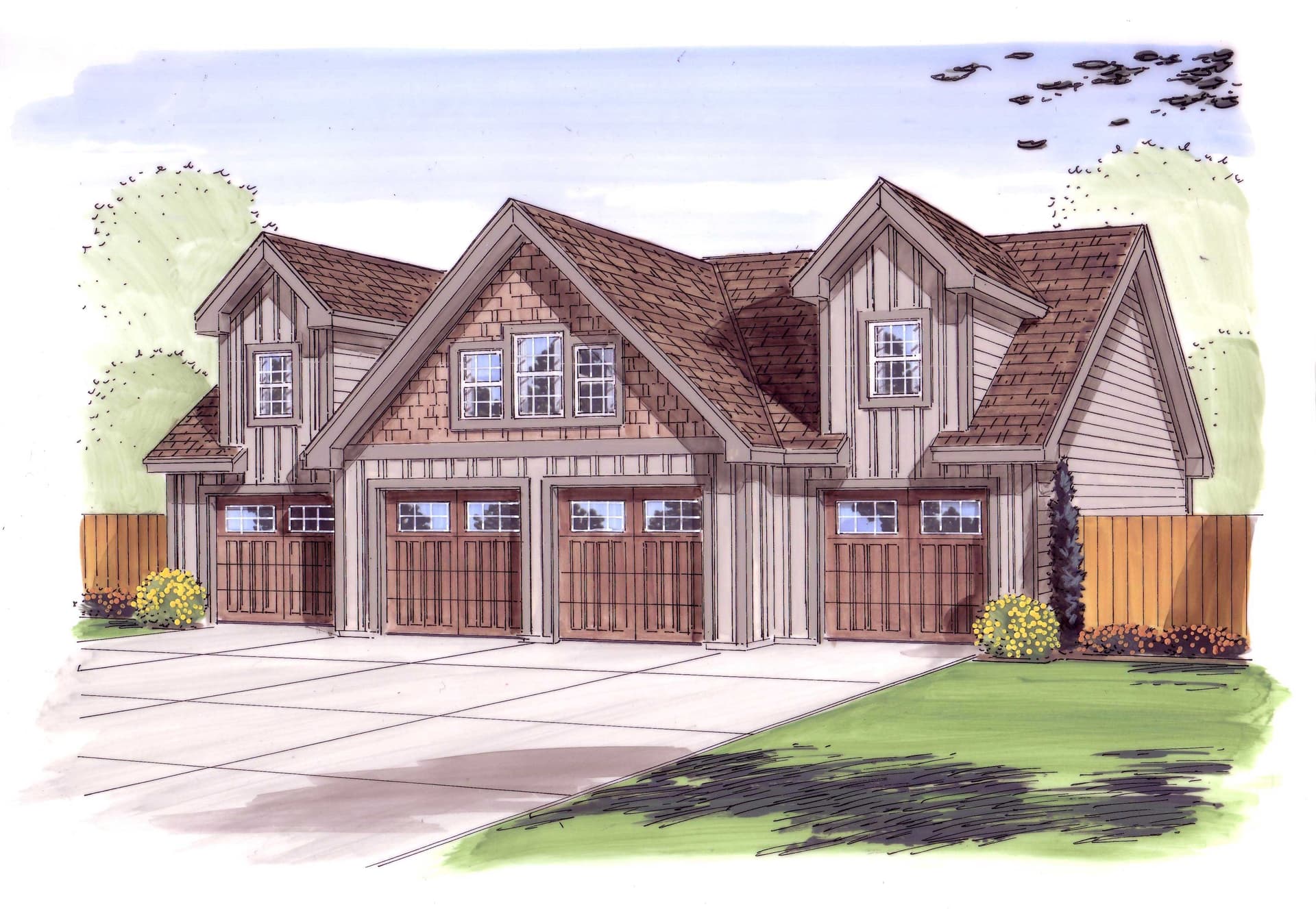 0-Bedroom, 1312 Sq Ft Garage House Plan - 100-1030 - Front Exterior