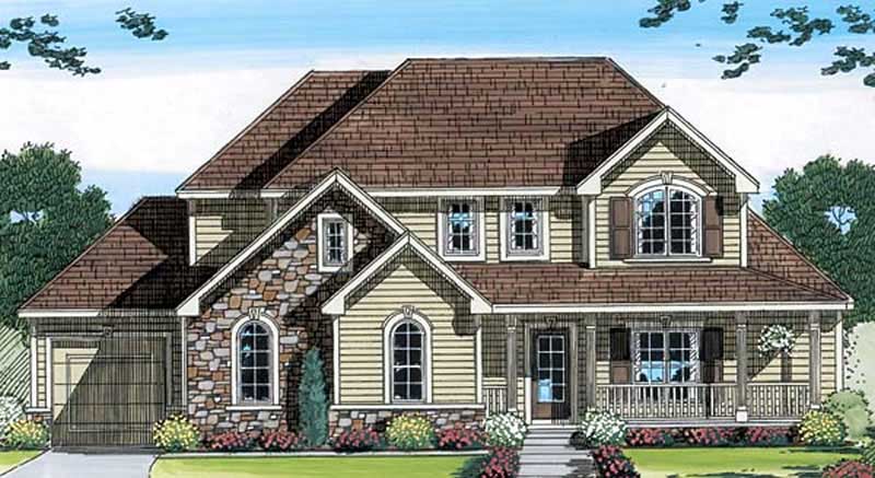 3-Bedroom, 2150 Sq Ft European Home Plan - 100-1032 - Main Exterior