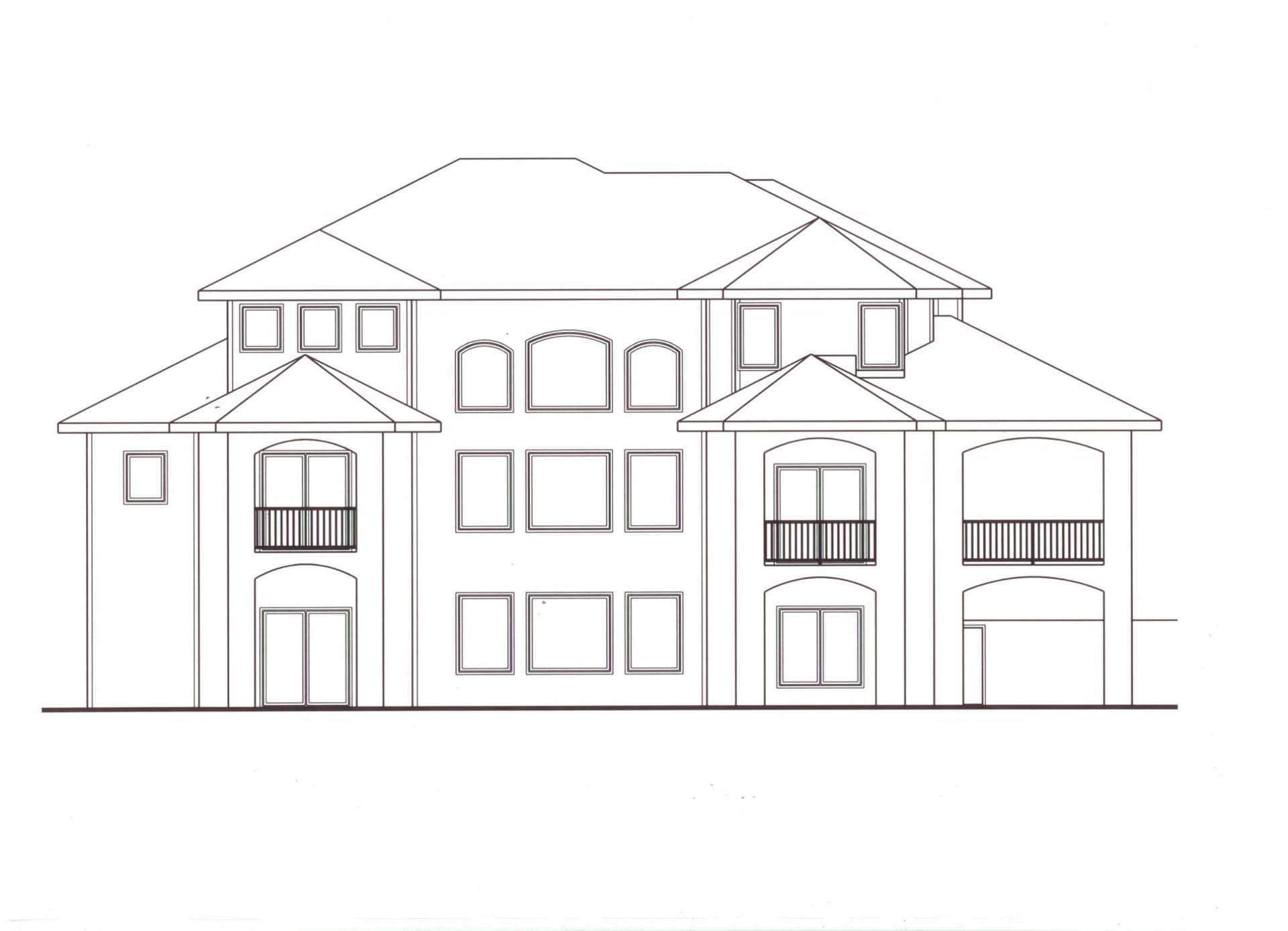 Home Plan Rear Elevation