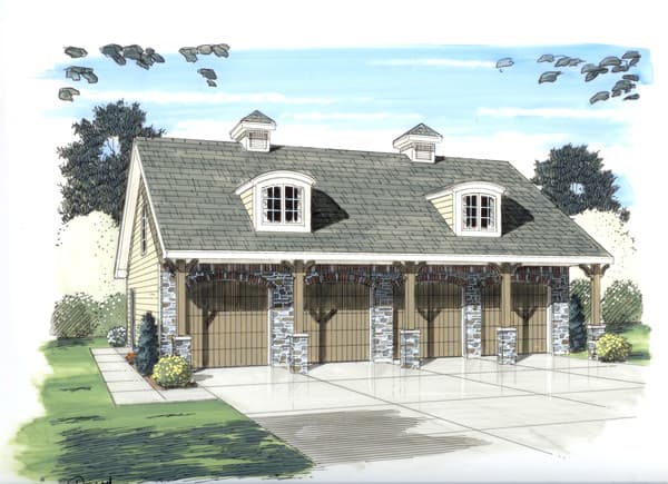 0-Bedroom, 672 Sq Ft Garage House Plan - 100-1114 - Front Exterior